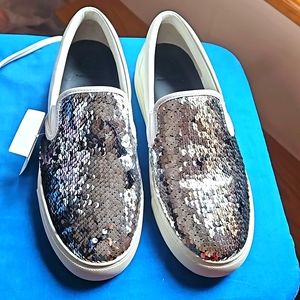Tory Burch Carter Sequin Slip On Sneaker White Women